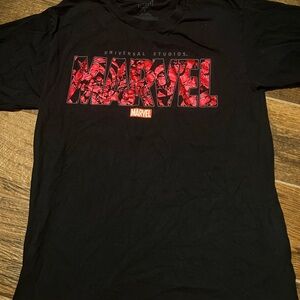 Marvel Black Tee with Red Graphic